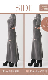 モデル：155cm（着用サイズ：F-S/FREE　着用カラー：GRY）
