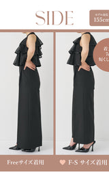 モデル：155cm（着用サイズ：F-S/FREE　着用カラー：BLK）