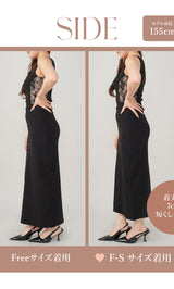 モデル：155cm（着用サイズ：F-S/FREE　着用カラー：BLK）