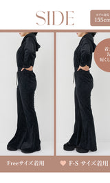 モデル：155cm（着用サイズ：F-S/FREE　着用カラー：BLK）