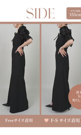 モデル：155cm（着用サイズ：F-S/FREE　着用カラー：BLK）