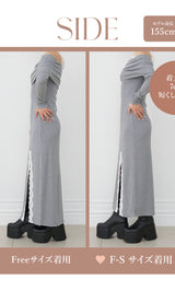 モデル：155cm（着用サイズ：F-S/FREE　着用カラー：GRY）