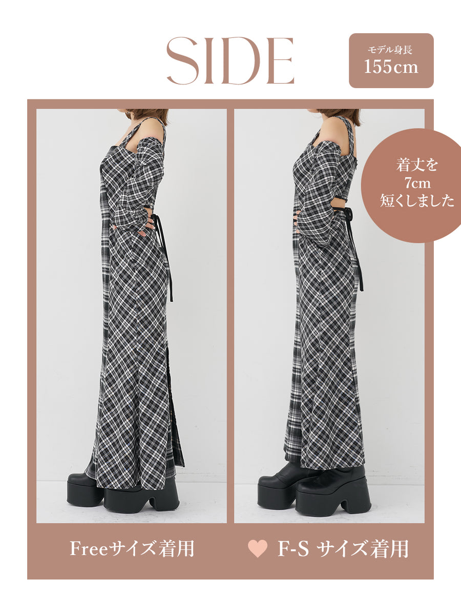 モデル：155cm（着用サイズ：F-S/FREE　着用カラー：BLK）
