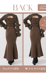 モデル：155cm（着用サイズ：F-S/FREE　着用カラー：BRN）