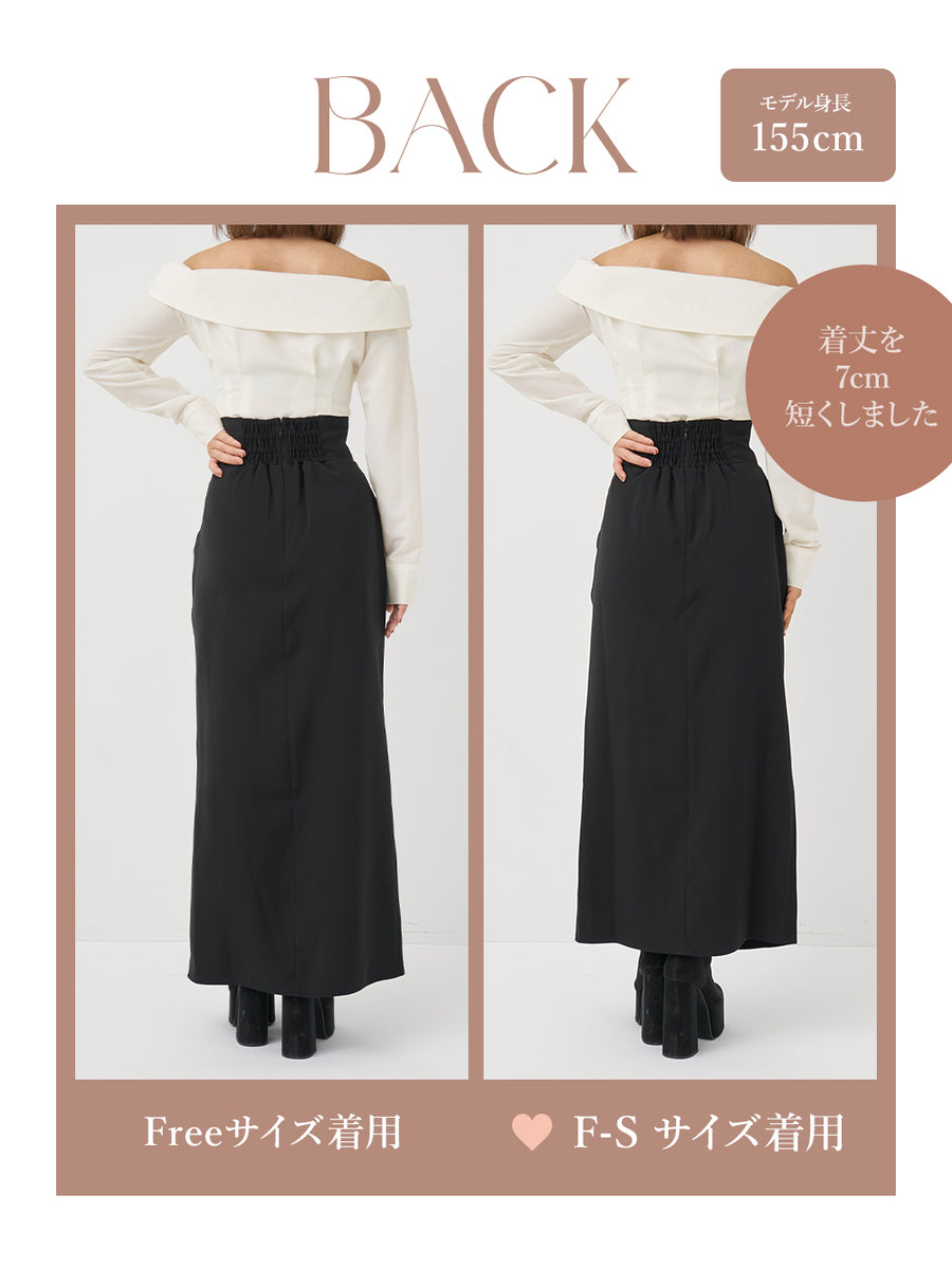 モデル：155cm（着用サイズ：F-S/FREE　着用カラー：BLK）