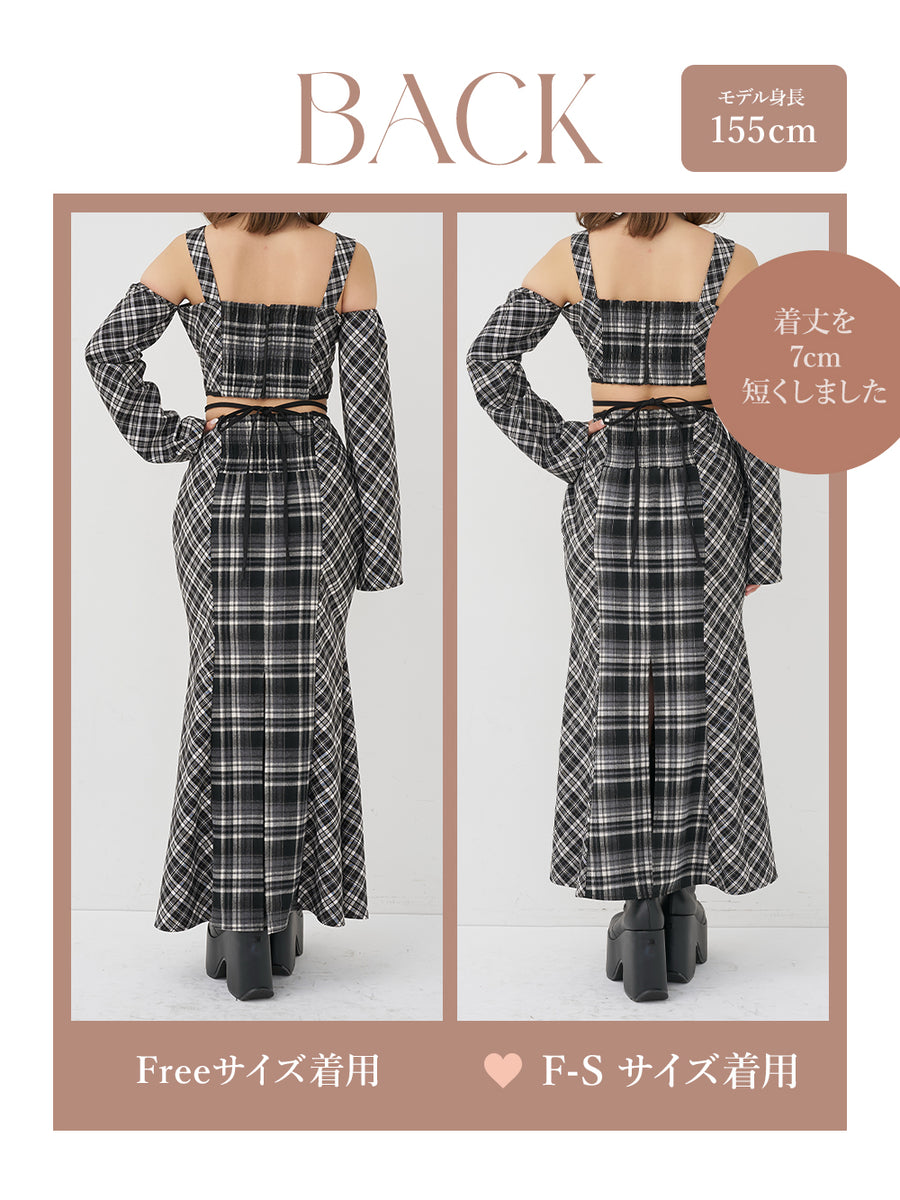 モデル：155cm（着用サイズ：F-S/FREE　着用カラー：BLK）