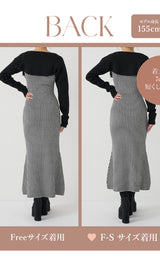 モデル：155cm（着用サイズ：F-S/FREE　着用カラー：BLK）