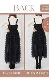 モデル：155cm（着用サイズ：F-S/FREE　着用カラー：BLK）