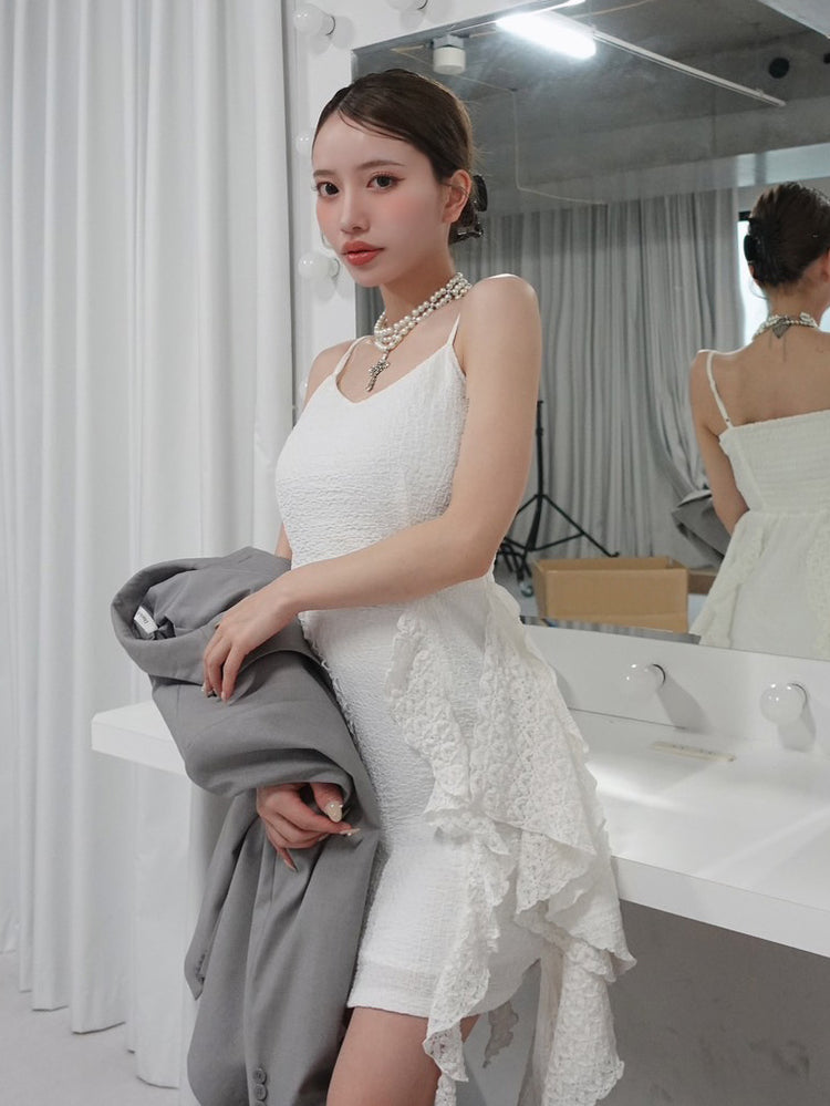 ダーリッチ Darich イレヘムチェックキャミワンピース （グレー
