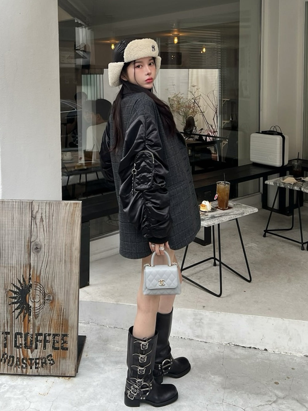 チェックドッキングブルゾン