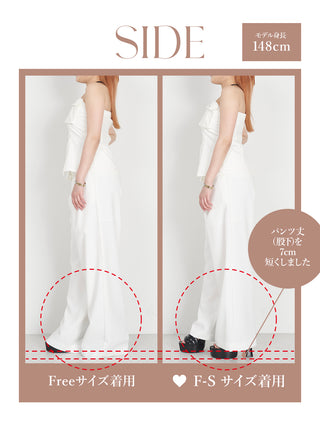 モデル：148cm（着用サイズ：F-S/FREE　着用カラー：WHT）