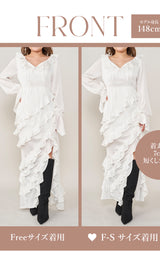 モデル：148cm（着用サイズ：F-S/FREE　着用カラー：WHT）