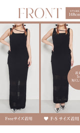 モデル：148cm（着用サイズ：F-S/FREE　着用カラー：BLK）