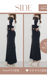 モデル：148cm（着用サイズ：F-S/FREE　着用カラー：WHT）