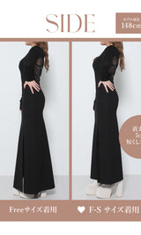モデル：148cm（着用サイズ：F-S/FREE　着用カラー：BLK）