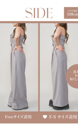 モデル：148cm（着用サイズ：F-S/FREE　着用カラー：GRY）