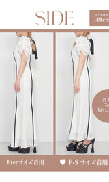 モデル：148cm（着用サイズ：F-S/FREE　着用カラー：WHT）