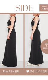 モデル：148cm（着用サイズ：F-S/FREE　着用カラー：BLK）