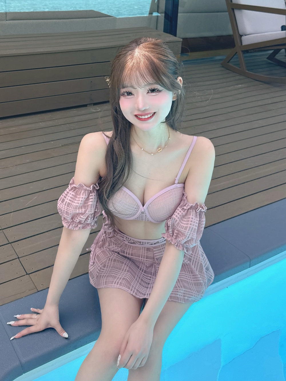 モデル：159cm（着用サイズ：FREE　着用カラー：P-BEG）