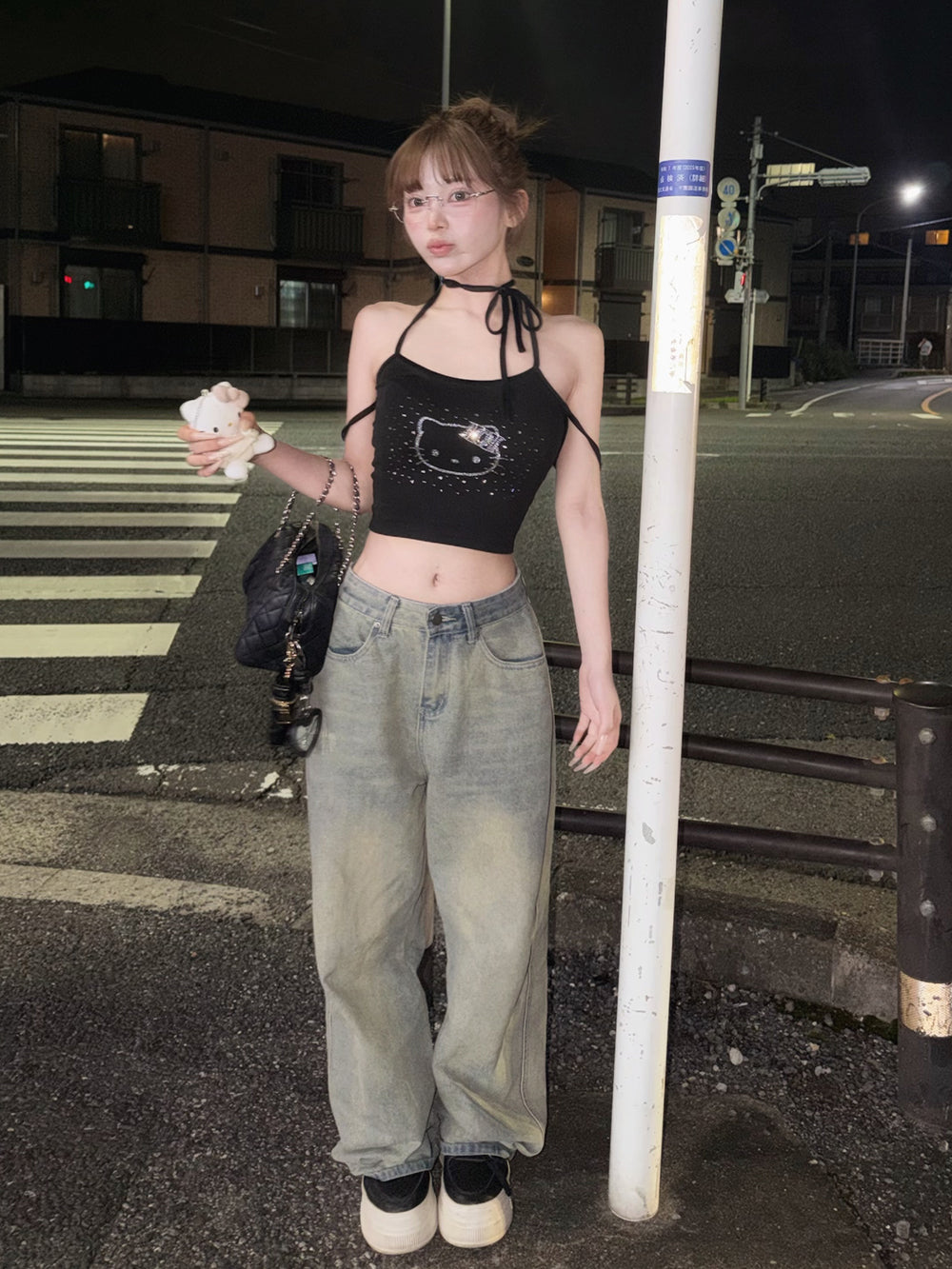 モデル：158cm（着用サイズ：FREE　着用カラー：BLK）