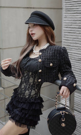 モデル：158cm（着用サイズ：S　着用カラー：BLK）