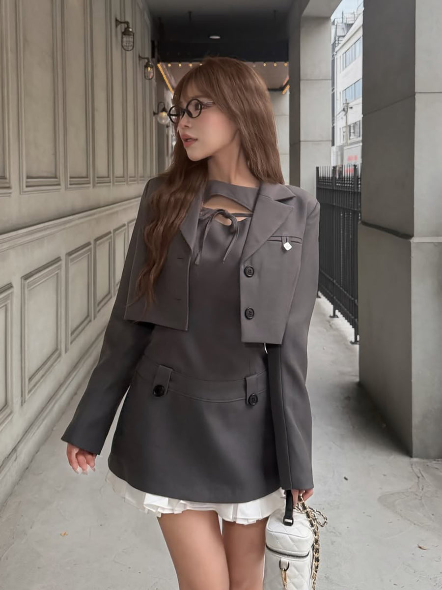 モデル：158cm（着用サイズ：FREE　着用カラー：GRY）