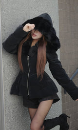 モデル：158cm（着用サイズ：S　着用カラー：BLK）