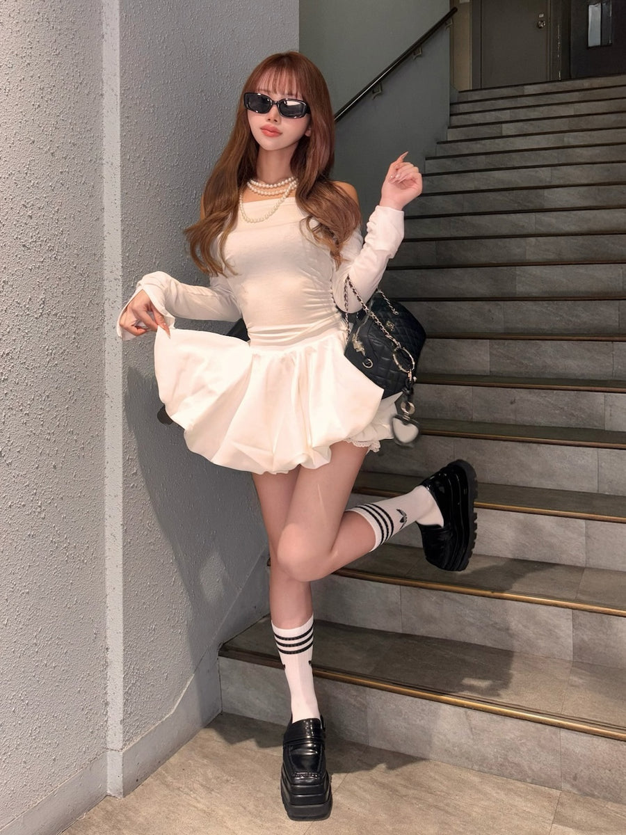 モデル：158cm（着用サイズ：FREE　着用カラー：WHT）