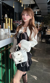 モデル：158cm（着用サイズ：FREE　着用カラー：BLK）