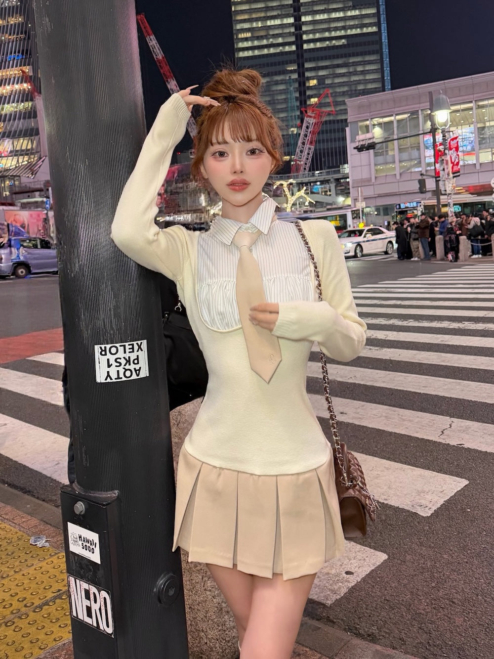 モデル：158cm（着用サイズ：FREE　着用カラー：BEG）