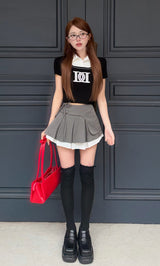 【本日限定価格】Darich DDロゴレイヤードニットトップス BLK DDロゴレイヤードニットトップス – Darich