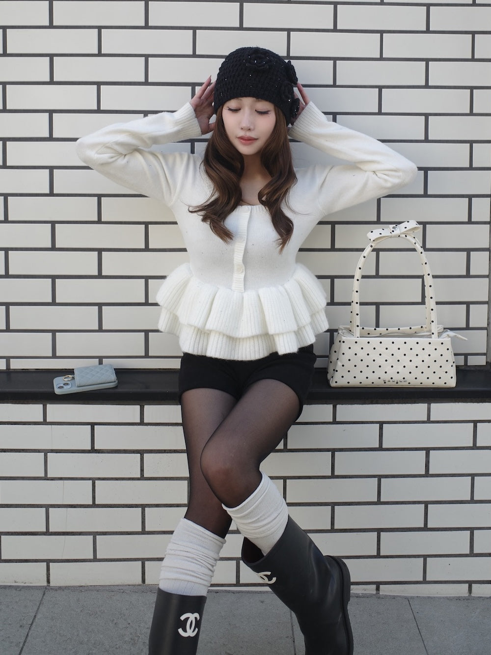 モデル：156cm（着用サイズ：FREE　着用カラー：WHT）