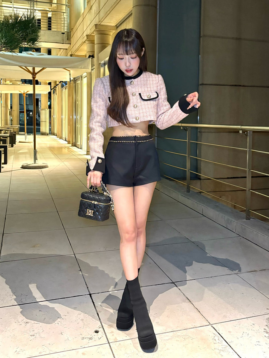 モデル：161cm（着用サイズ：S　着用カラー：BLK）