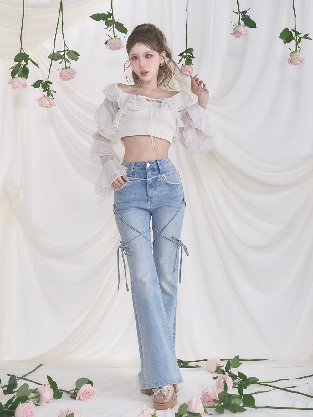 モデル：165cm（着用サイズ：FREE　着用カラー：WHT）