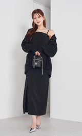 モデル：165cm（着用サイズ：FREE　着用カラー：BLK）