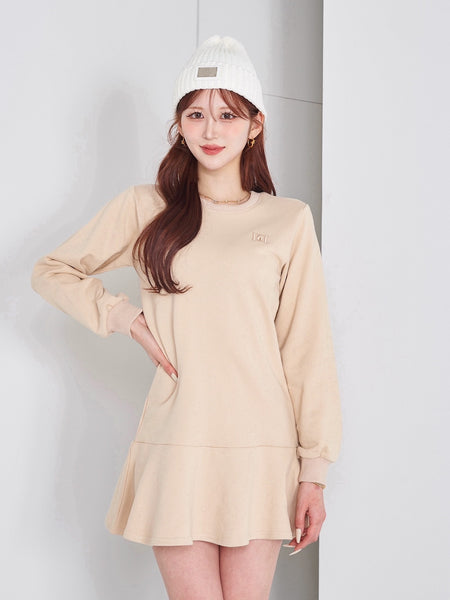 Sweatshirt Ruffle Mini Dress