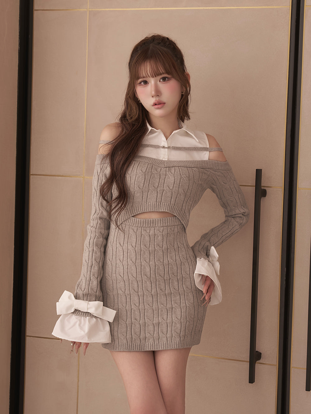 モデル：165cm（着用サイズ：FREE　着用カラー：GRY）