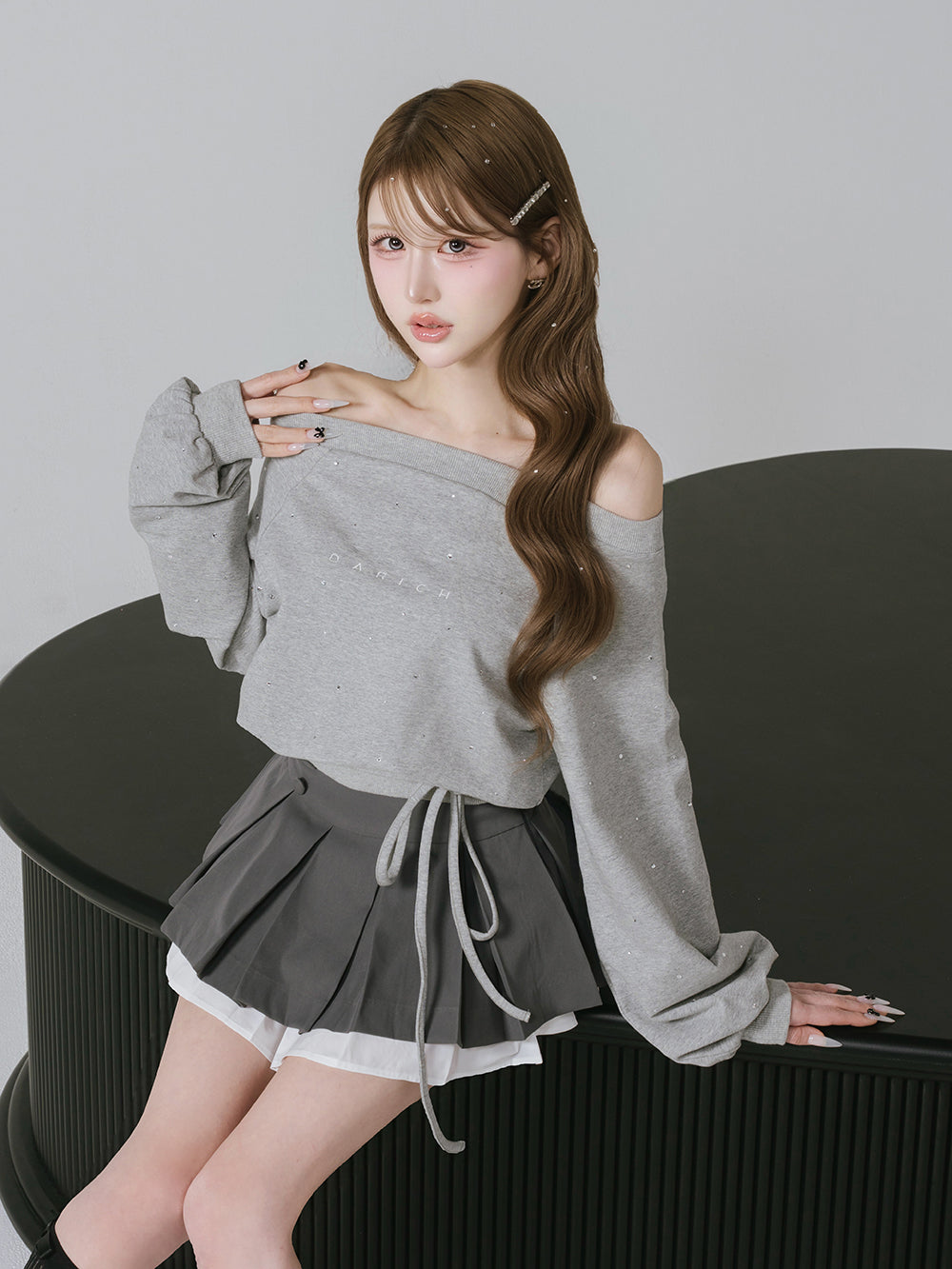 モデル：165cm（着用サイズ：FREE　着用カラー：GRY）