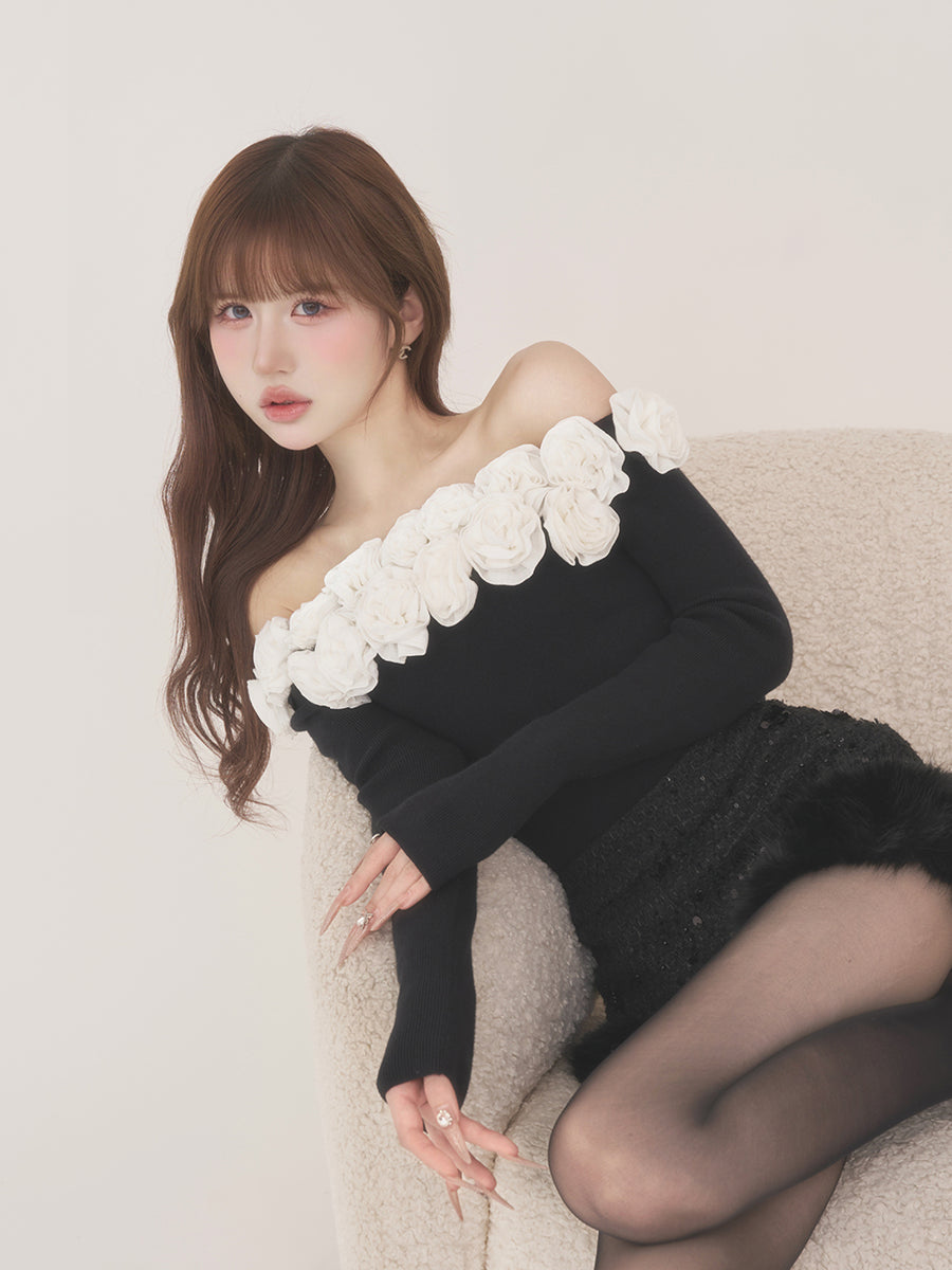 モデル：165cm（着用サイズ：FREE　着用カラー：BLK）