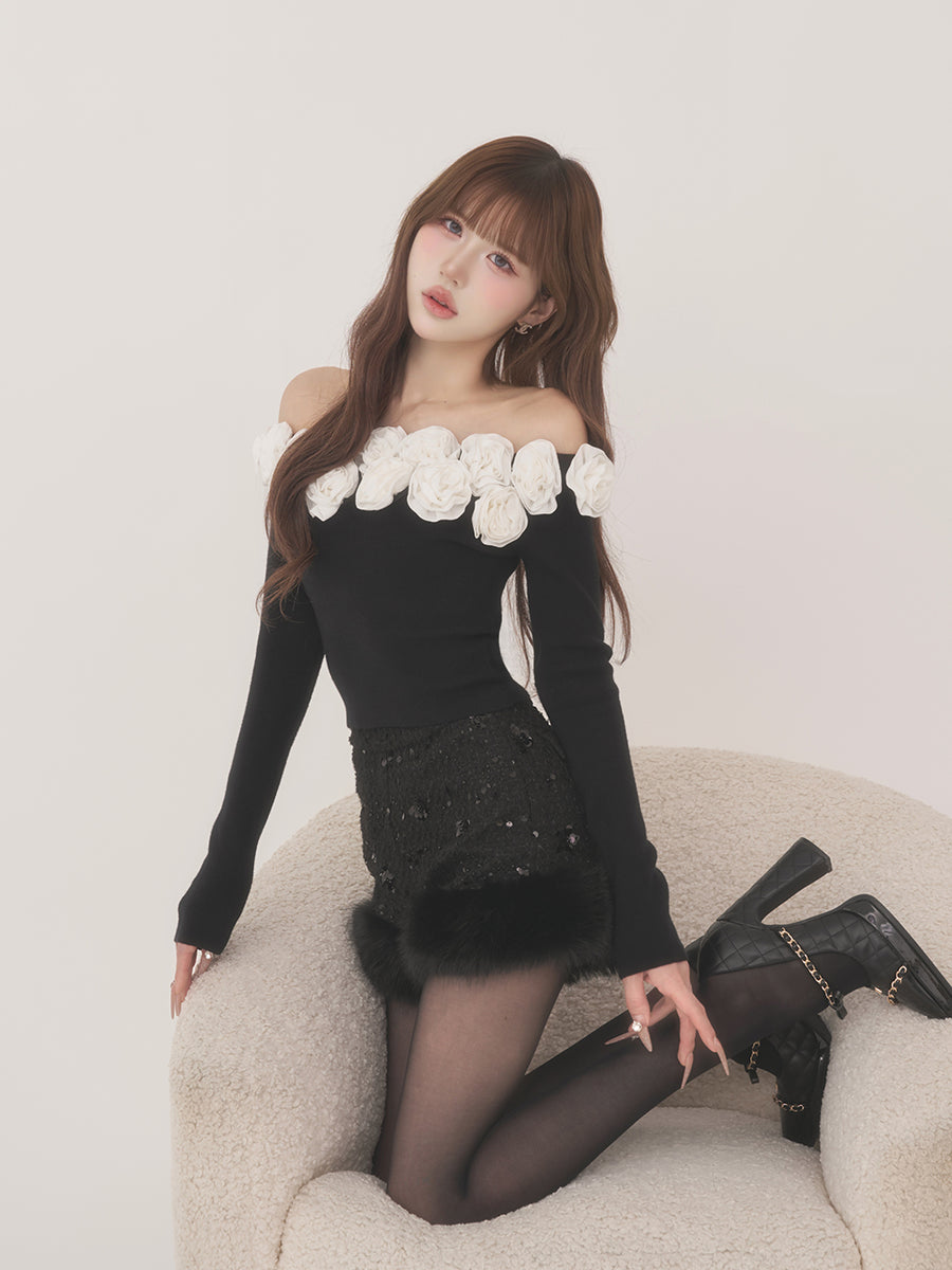 モデル：165cm（着用サイズ：FREE　着用カラー：BLK）