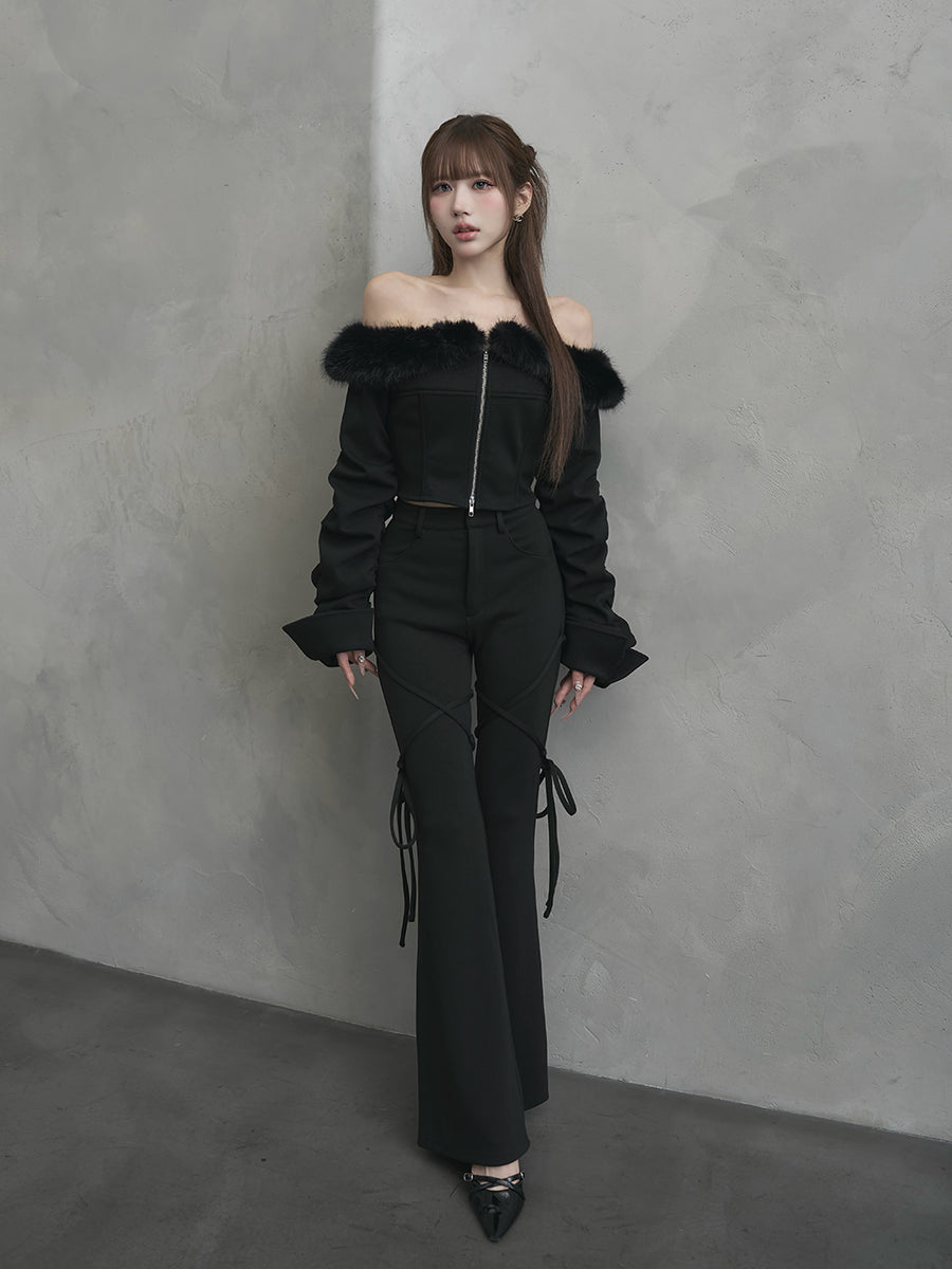 モデル：165cm（着用サイズ：FREE　着用カラー：BLK）