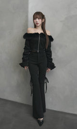 モデル：165cm（着用サイズ：FREE　着用カラー：BLK）