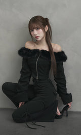 モデル：165cm（着用サイズ：FREE　着用カラー：BLK）
