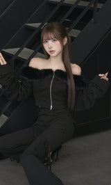 モデル：165cm（着用サイズ：FREE　着用カラー：BLK）