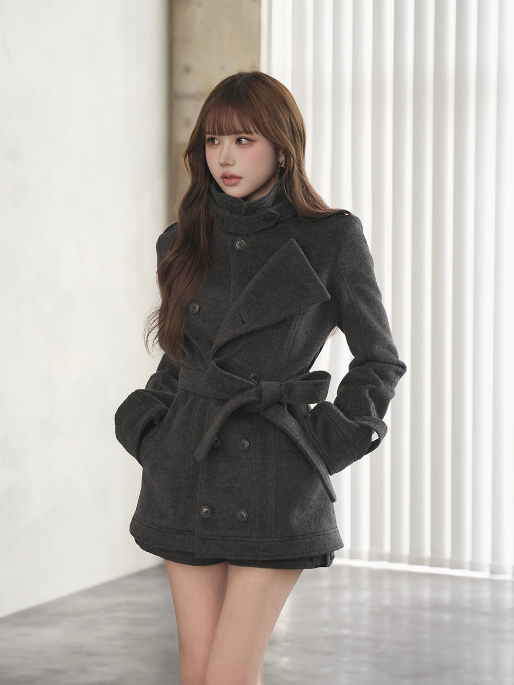 モデル：165cm（着用サイズ：S　着用カラー：GRY）