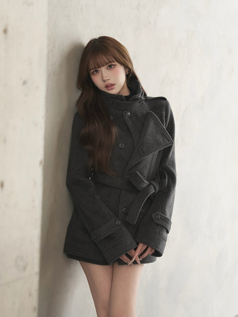 モデル：165cm（着用サイズ：S　着用カラー：GRY）