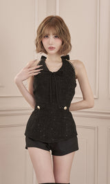 モデル：165cm（着用サイズ：FREE　着用カラー：BLK）