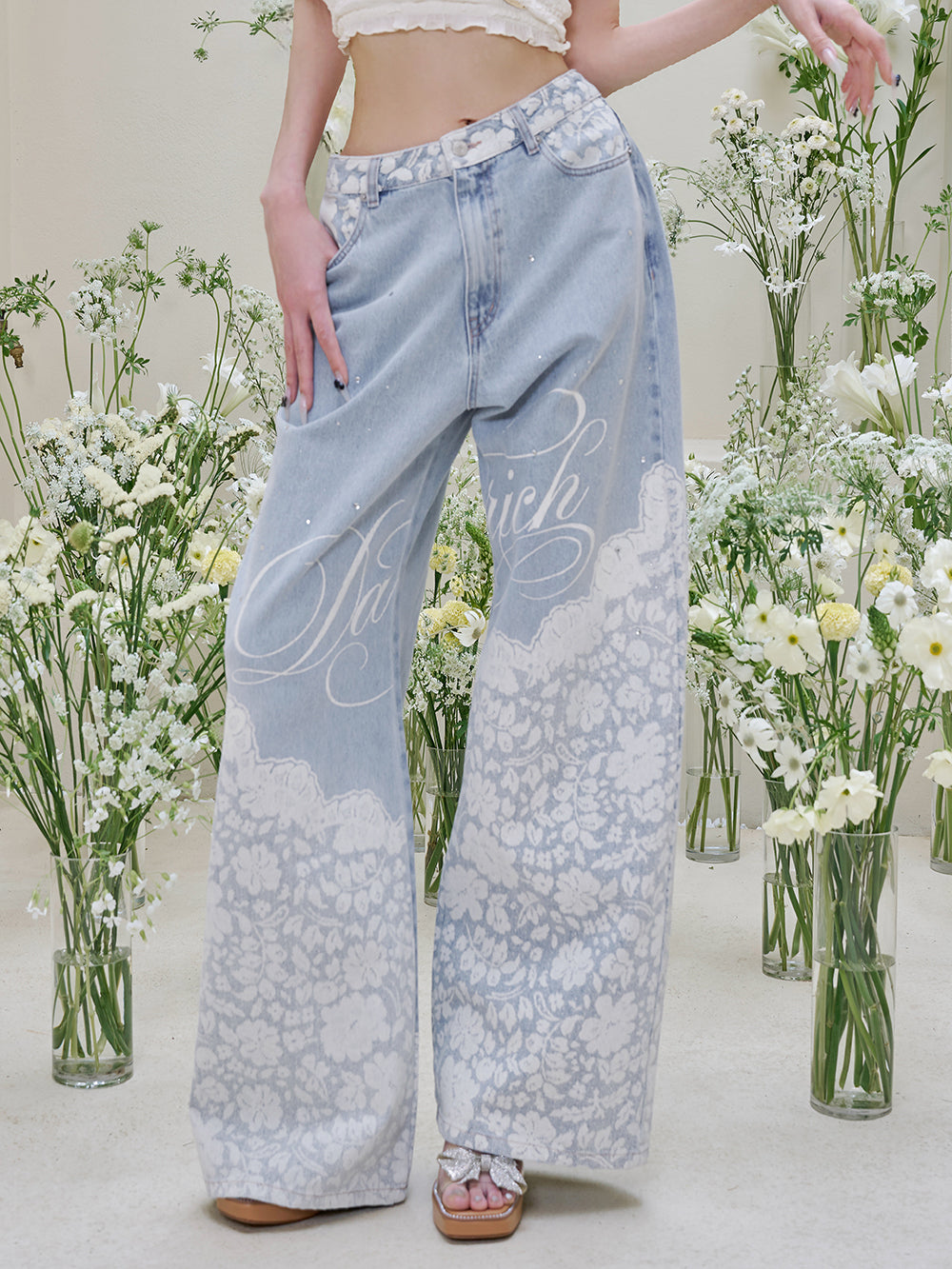 レースビジュールーズデニムパンツ – Darich