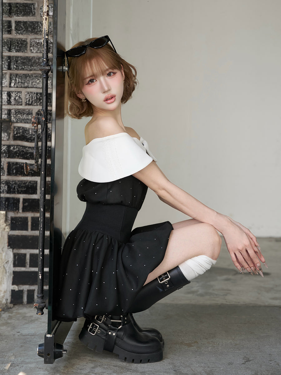 モデル：165cm（着用サイズ：FREE　着用カラー：BLK）