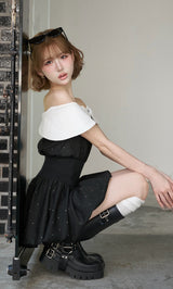 モデル：165cm（着用サイズ：FREE　着用カラー：BLK）